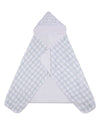 Boys Cozy Plaid Hooded Cotton-Lined Terry Towel : Color: White Multi
