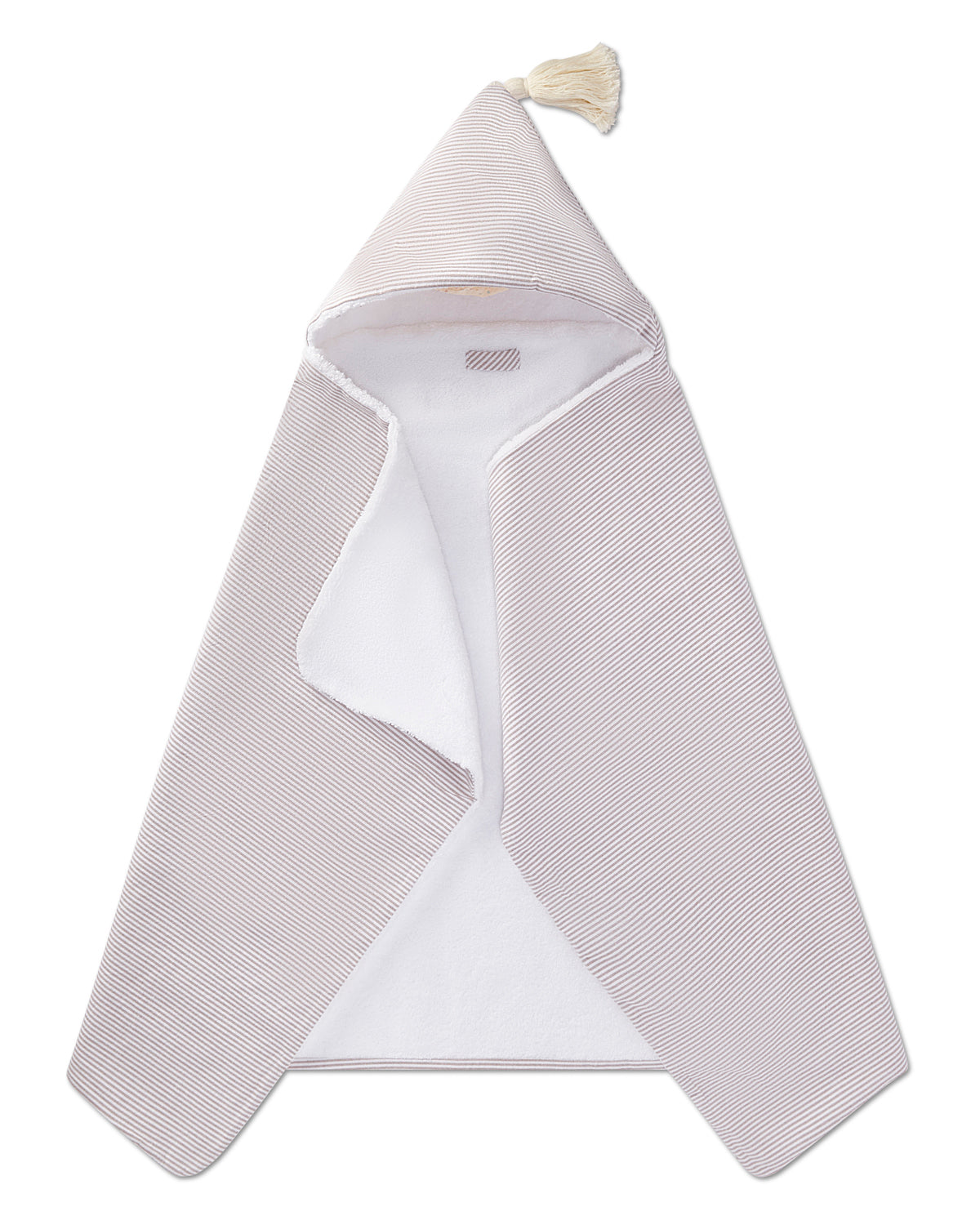Striped Hooded Towel : Color: White Multi