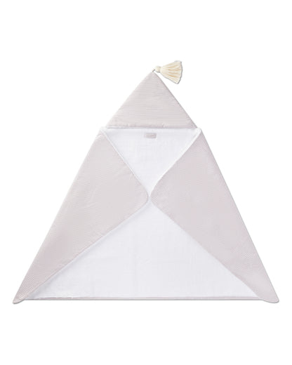 Striped Hooded Towel : Color: White Multi