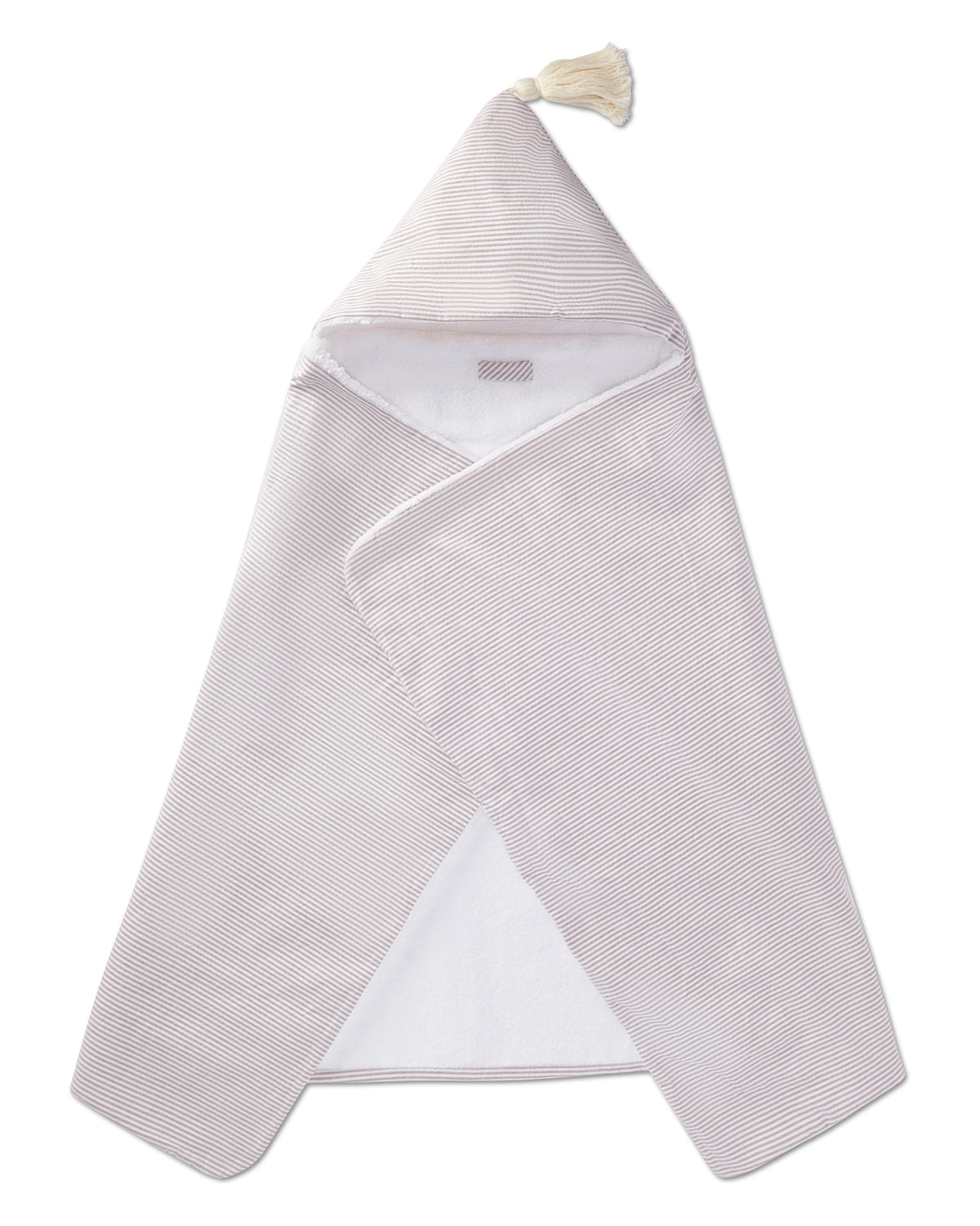 Striped Hooded Towel : Color: White Multi