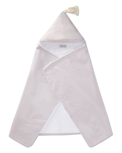 Striped Hooded Towel : Color: White Multi