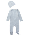 Striped Shoulder Flap Footie Set : Color: Ice Blue