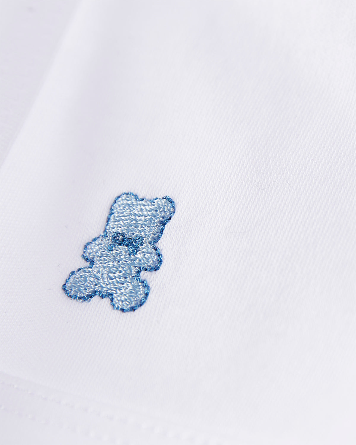 3 Piece Baby Boys 100% Pima Cotton Footie Set with Peter Pan Collar and Teddy Bear Embroidery : Color: Winter White