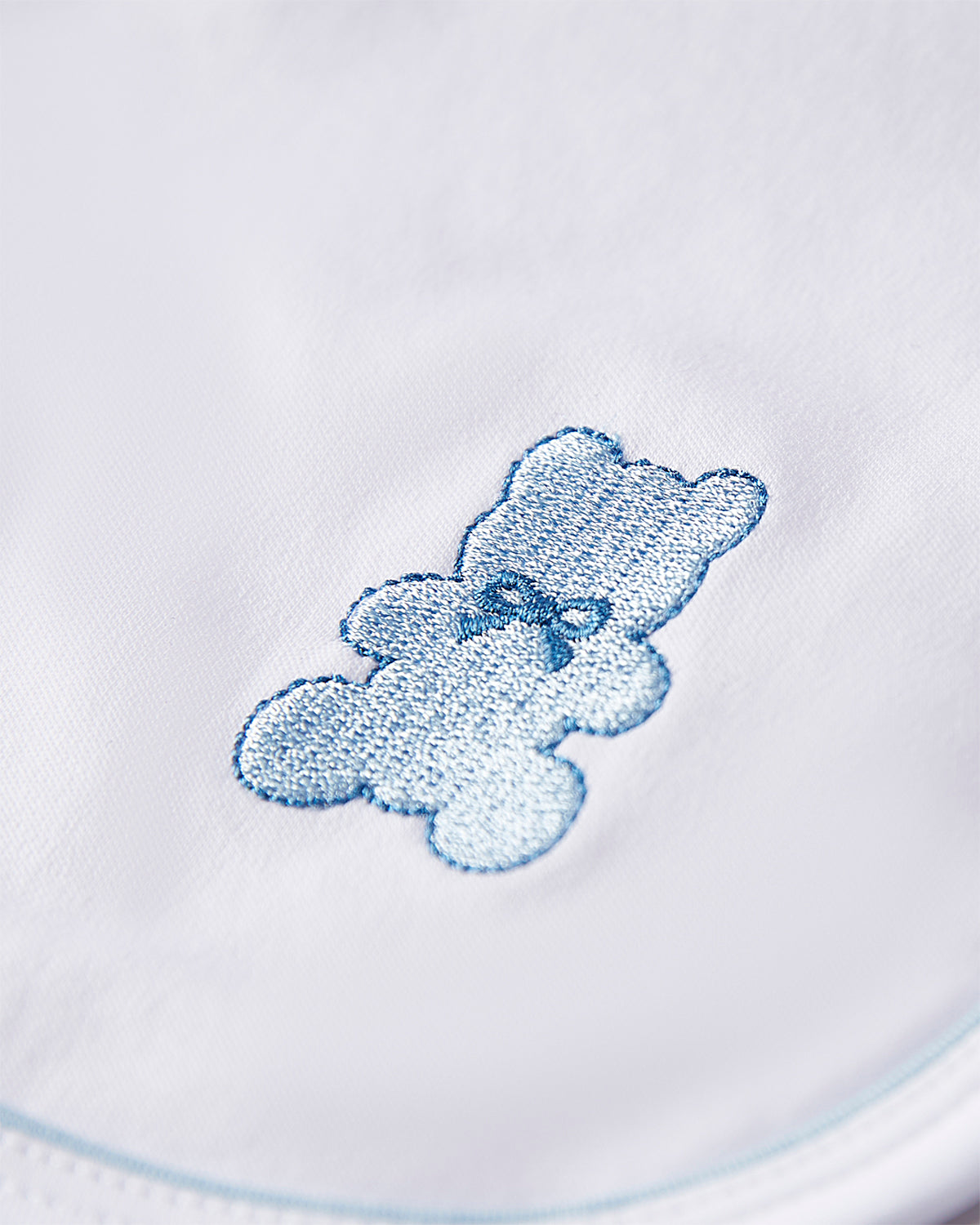 3 Piece Baby Boys 100% Pima Cotton Footie Set with Peter Pan Collar and Teddy Bear Embroidery : Color: Winter White