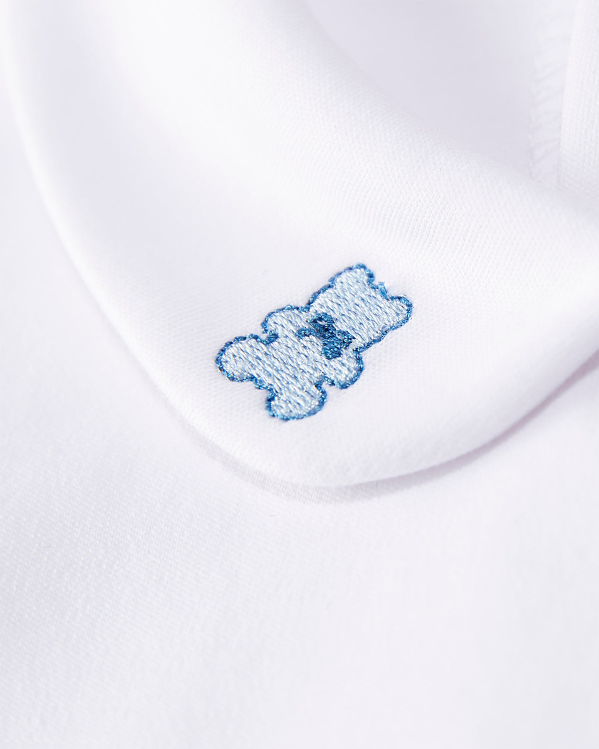 3 Piece Baby Boys 100% Pima Cotton Footie Set with Peter Pan Collar and Teddy Bear Embroidery : Color: Winter White