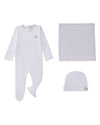 3 Piece Baby "Rocking Pony" 100% Pima Cotton Footie Set : Color: Lilac