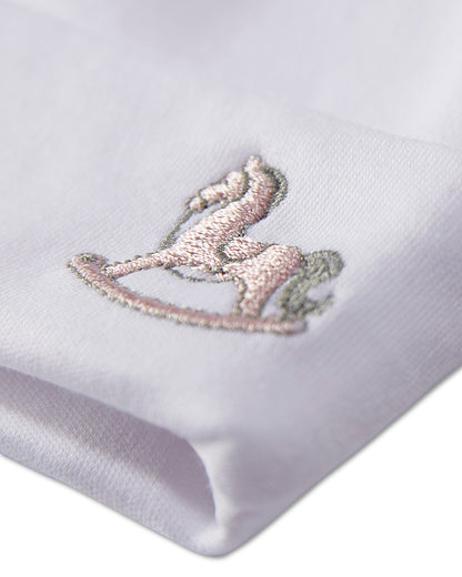 3 Piece Baby "Rocking Pony" 100% Pima Cotton Footie Set : Color: Lilac