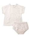 Tiny Stripe Set with Sleeve Gathers : Color: Pink