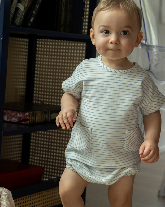 Tiny Stripe Set : Color: Blue
