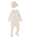 2 Piece Baby Double-Breasted Sweater Rib Footie Set : Color: Winter White