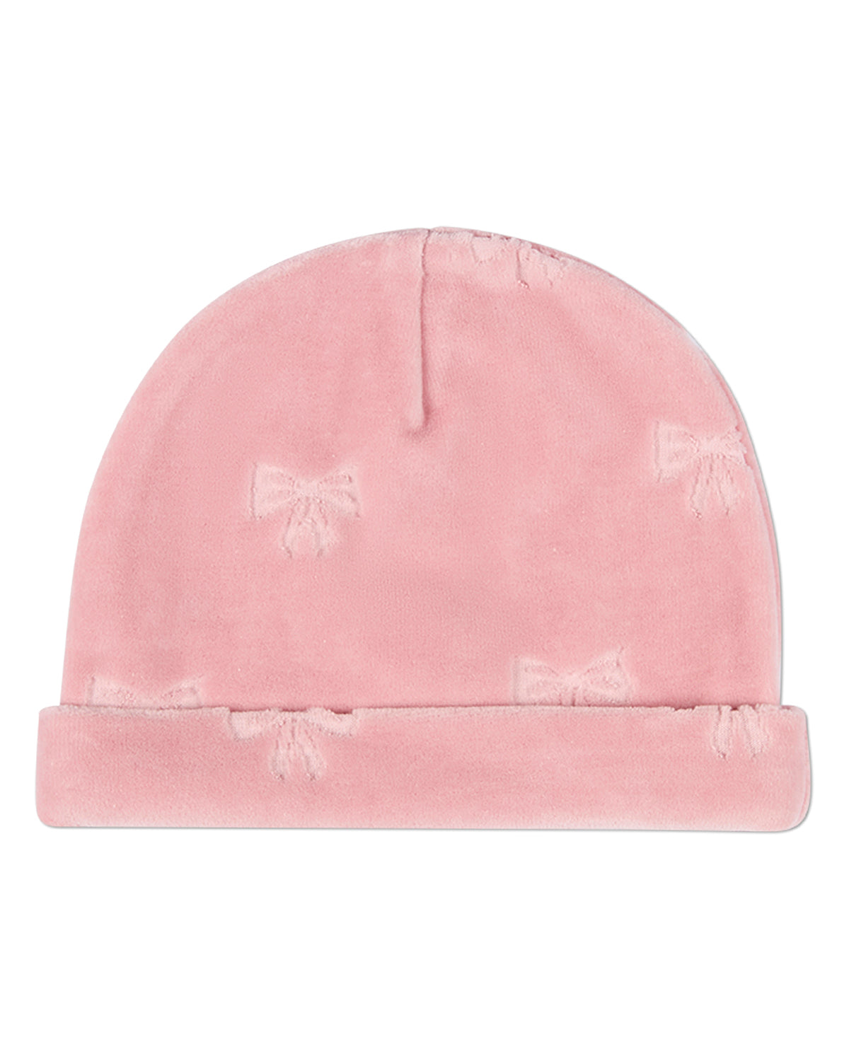3 Piece Baby Girls "Velvet Bow" Cotton Rich Velour Footie Set : Color: Pink
