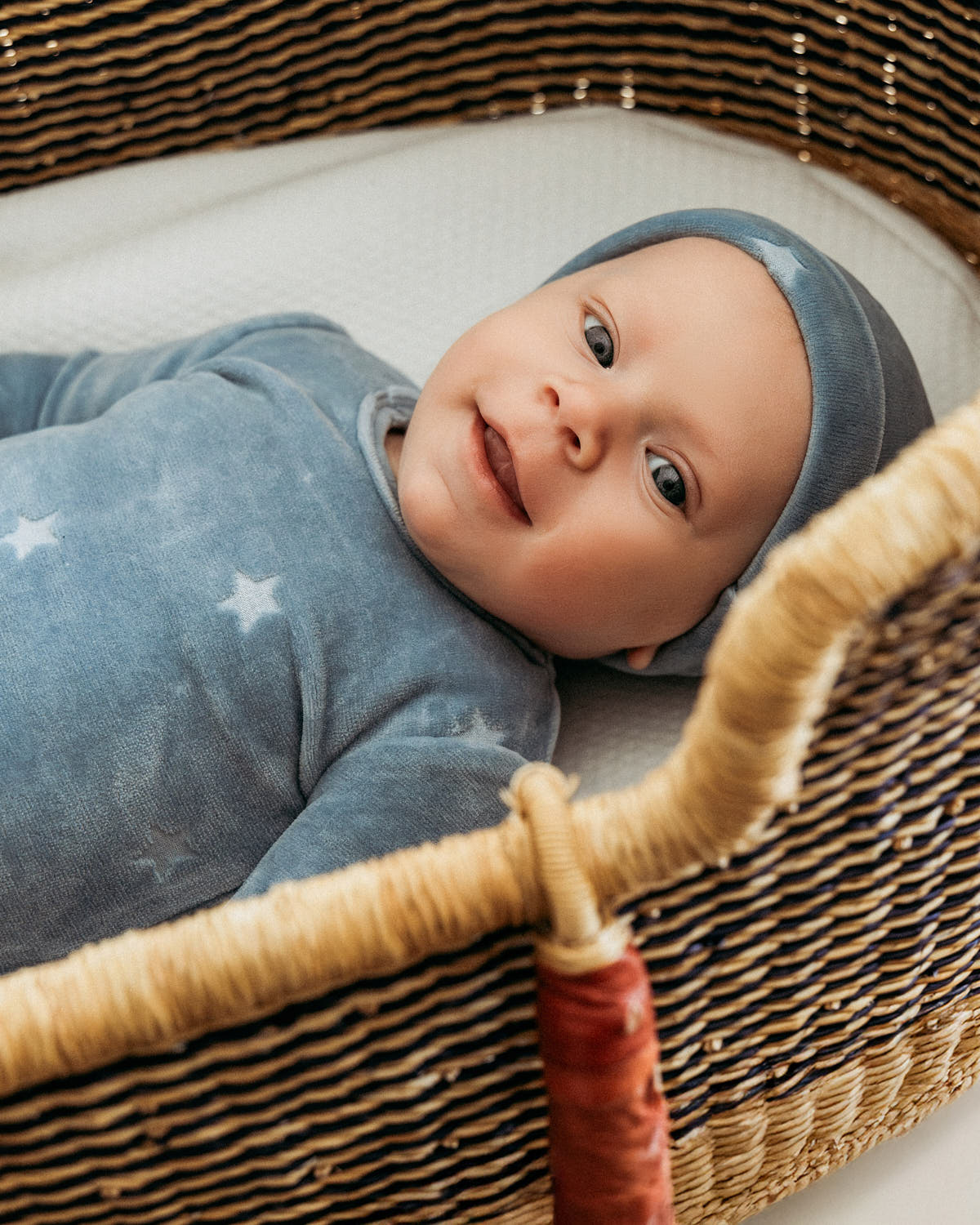 3 Piece Baby Boys "Velvet Star" Cotton Rich Velour Footie Set : Color: Blue
