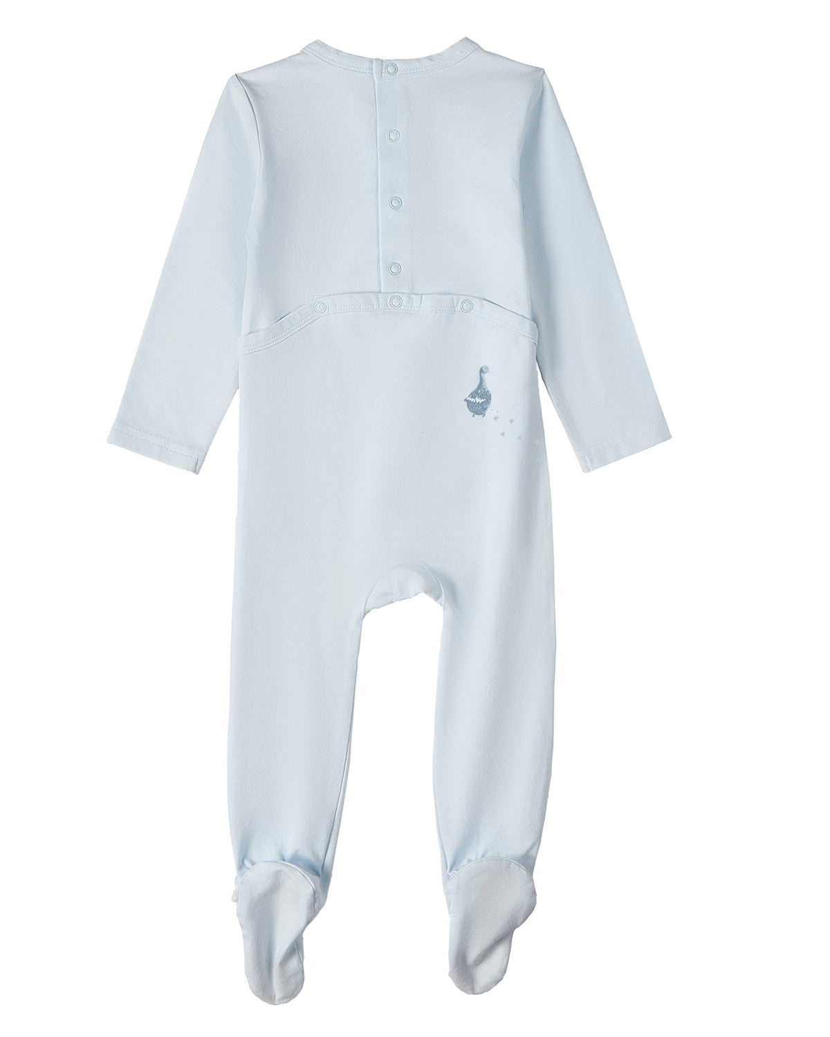 2 Piece "Boy And His Waddling Ducks" Cotton Rich Footie Set : Color: Pearl Blue