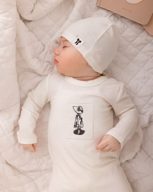 2 Piece Baby Girls "The Little Girl And Her Sun Bonnet" Cotton Rich Footie Set