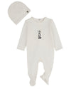 2 Piece Baby Girls "The Little Girl And Her Sun Bonnet" Cotton Rich Footie Set : Color: Ivory Mist