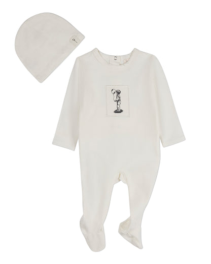 2 Piece Baby Boys "The Little Boy And His Balloon" Cotton Rich Footie Set