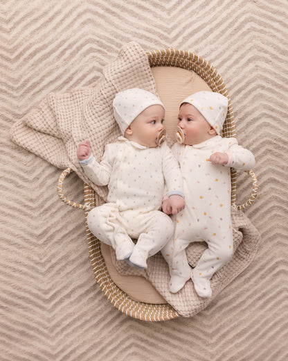 2 Piece Baby Girls "Lily Of The Valley" Cotton Rich Velour Footie Set