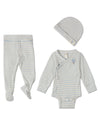 3 Piece Infant Striped "Hot Air Balloon" Modal Blend Bodysuit Set : Color: Blue