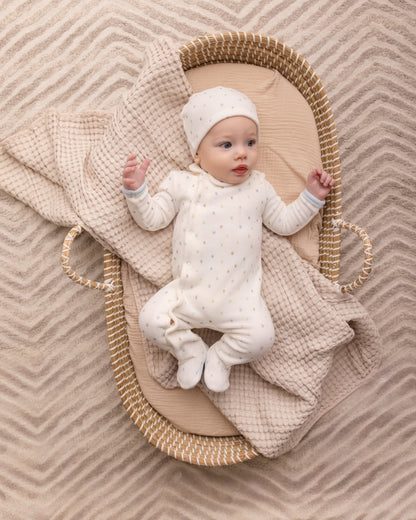 2 Piece Baby Boys "Playful Dots" Velour Footie Set