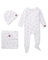 3 Piece Baby Boys "Airplane" Ribbed Cotton Rich Footie Set : Color: Winter White