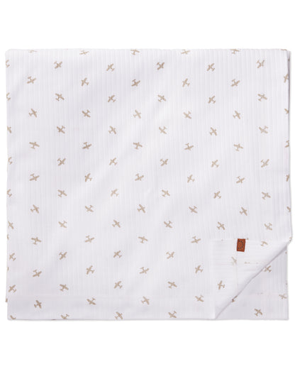3 Piece Baby Boys "Airplane" Ribbed Cotton Rich Footie Set : Color: Winter White