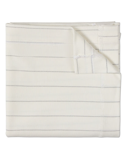 3 Piece Unisex Baby Ribbed Shimmer Stripe Footie Set : Color: White