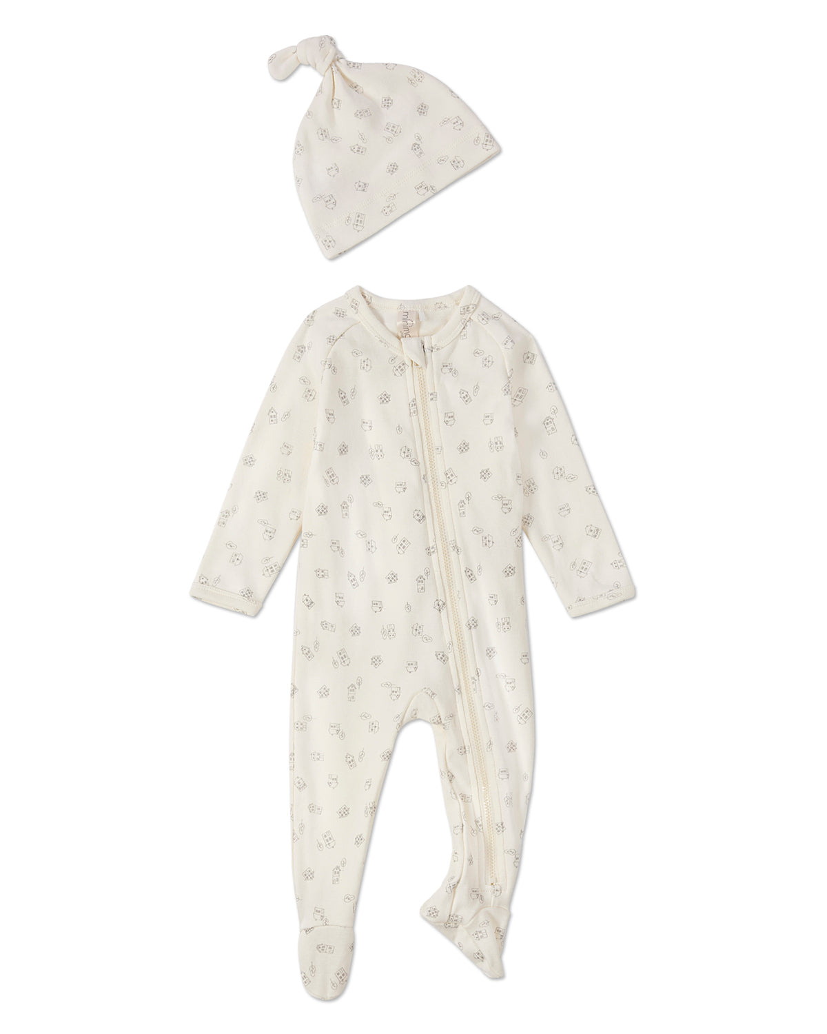 2 Piece Baby "Love is Home" Stretch Cotton Footie Set : Color: Black