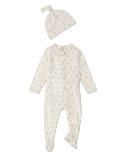 2 Piece Baby "Love is Home" Stretch Cotton Footie Set : Color: Black
