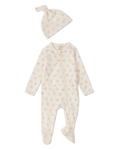 2 Piece Baby "Love is Home" Stretch Cotton Footie Set : Color: Pink