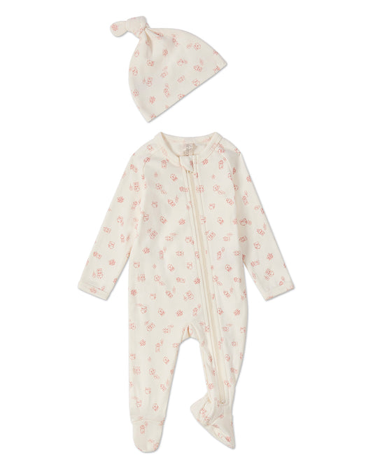 2 Piece Baby "Love is Home" Stretch Cotton Footie Set : Color: Pink