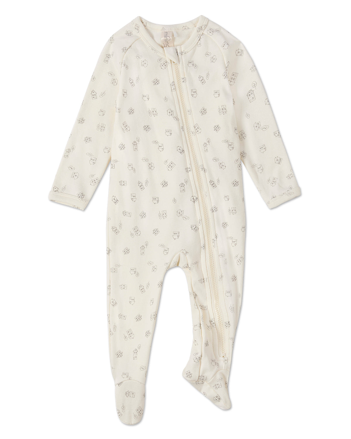 Baby and Toddler "Love is Home" Cotton Blend Zippered Footie : Color: Black