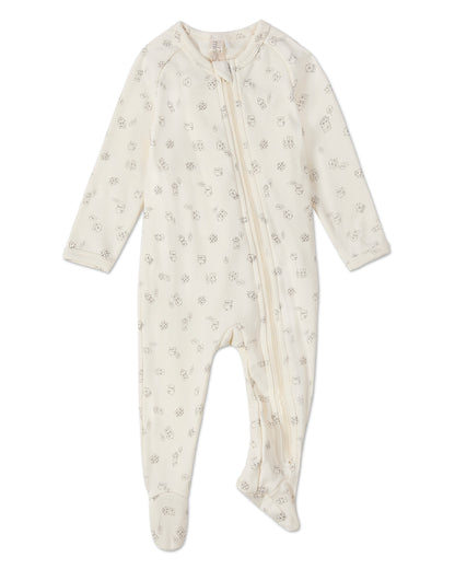 Baby and Toddler "Love is Home" Cotton Blend Zippered Footie : Color: Black
