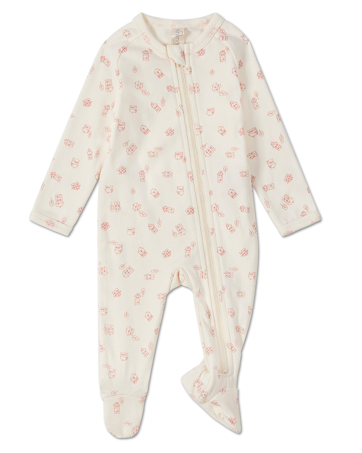 Baby and Toddler "Love is Home" Cotton Blend Zippered Footie : Color: Pink