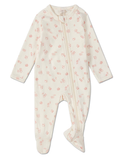 Baby and Toddler "Love is Home" Cotton Blend Zippered Footie : Color: Pink