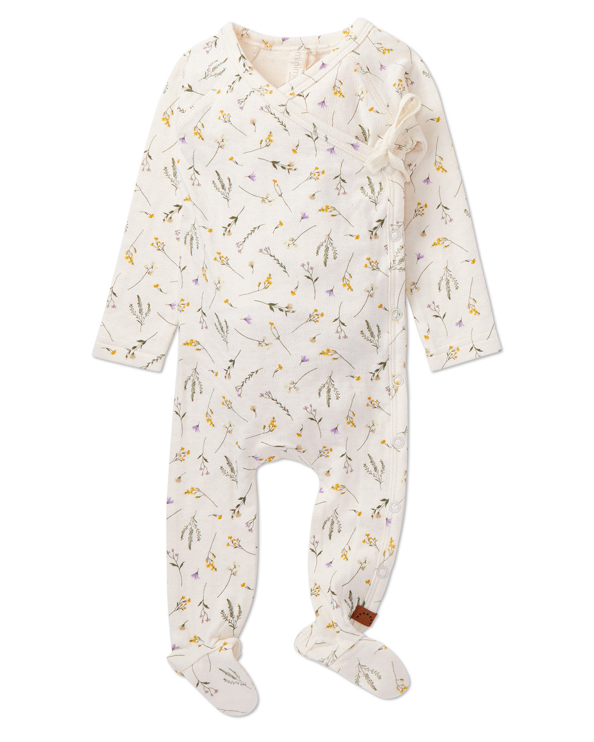 4 Piece Baby Girls "Pretty Petals" Rayon Blend Pointelle Footie Set : Color: Winter White