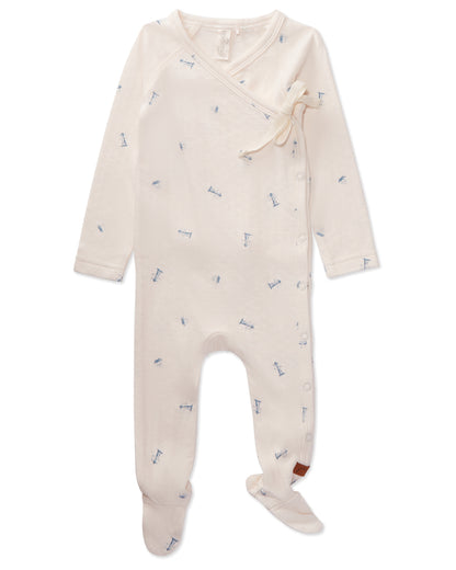 4 Piece Baby Boys "Lighthouse" Rayon Blend Pointelle Footie Set : Color: Winter White