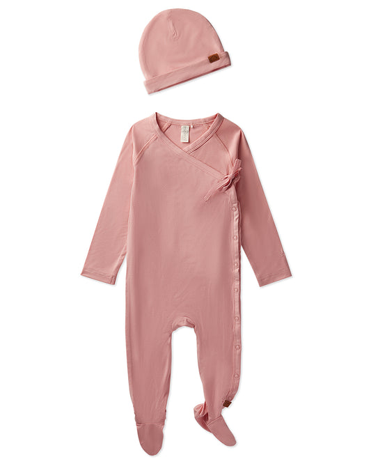Solid Crossover Footie Set : Color: Rose