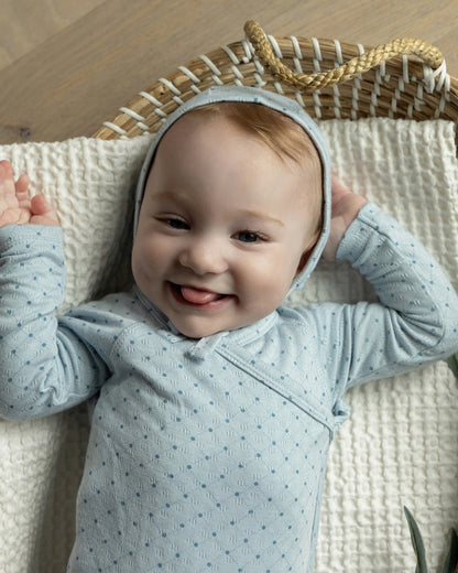 Toddler Boys "Little Dots" Pointelle Rayon from Bamboo Blend Footie : Color: Blue
