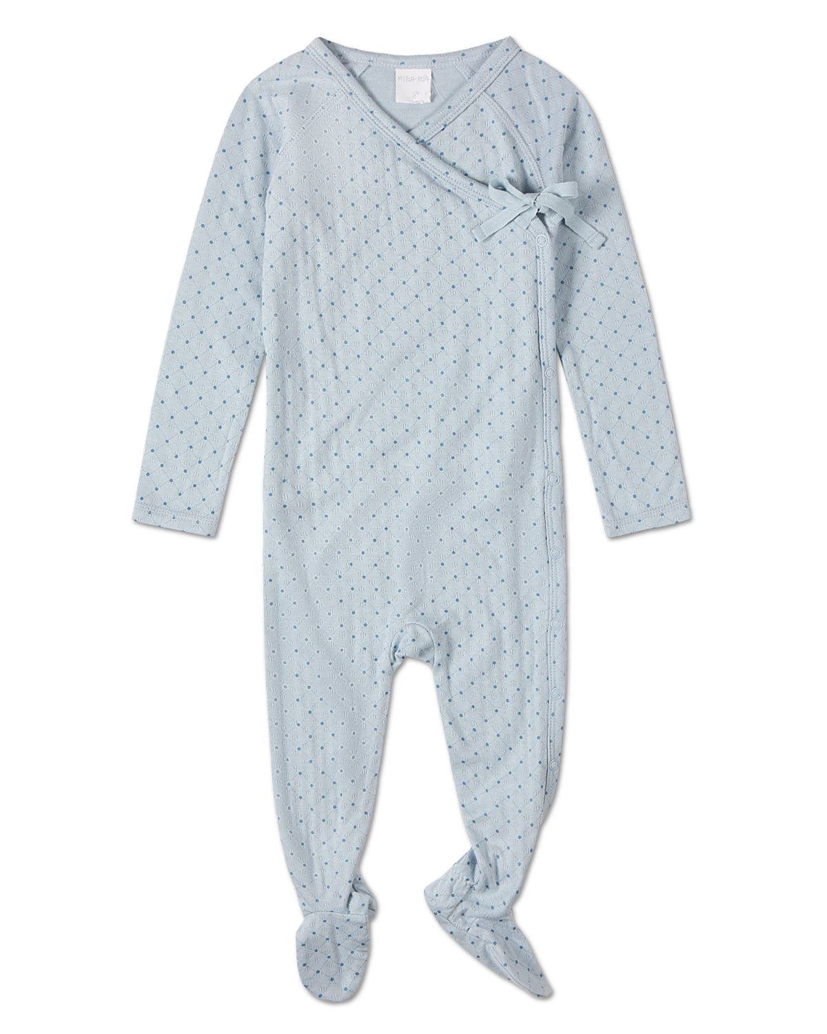 3 Piece Baby Boys "Little Dots" Rayon Blend Pointelle Footie Set : Color: Blue
