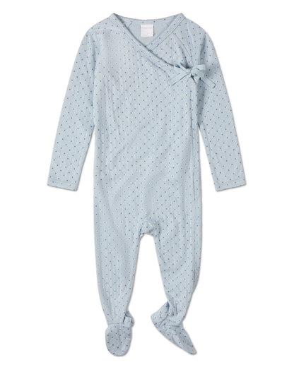 3 Piece Baby Boys "Little Dots" Rayon Blend Pointelle Footie Set : Color: Blue
