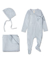 3 Piece Baby Boys "Little Dots" Rayon Blend Pointelle Footie Set : Color: Blue