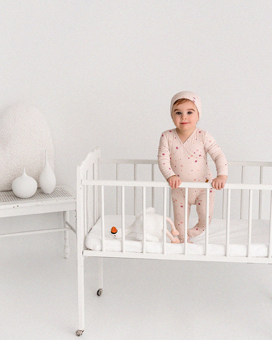 Ribbed Star Footie Set : Color: Rose