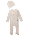 Ribbed Star Footie Set : Color: Blue Bell