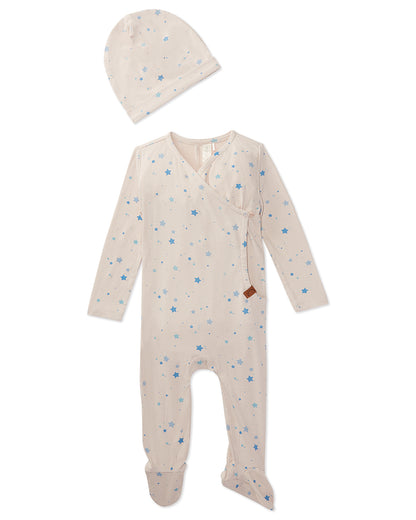 Ribbed Star Footie Set : Color: Blue Bell