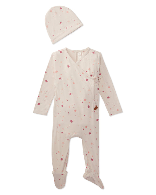 Ribbed Star Footie Set : Color: Rose