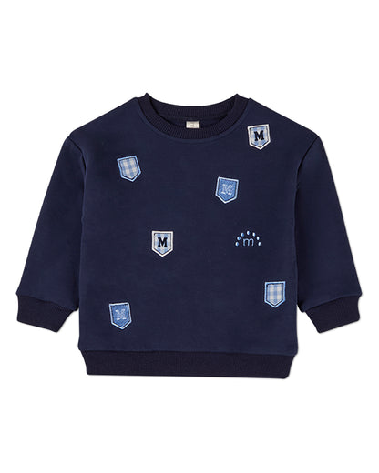 2 Piece Boys Cotton-Rich Sweatshirt Set with Multiple MiniMoi Patches