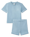 2 Piece Baby and Toddler "Feel The Beat" Stretch Cotton Tee and Shorts Set : Color: Blue Fog
