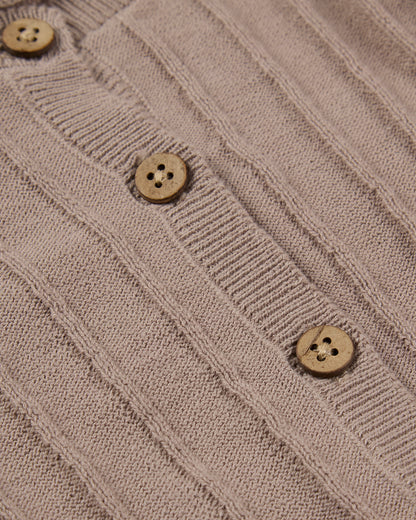 Baby and Toddler 3D Knit 100% Cotton Ribbed Long-Sleeve Cardigan
