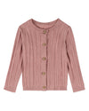 Baby and Toddler 3D Knit 100% Cotton Ribbed Long-Sleeve Cardigan