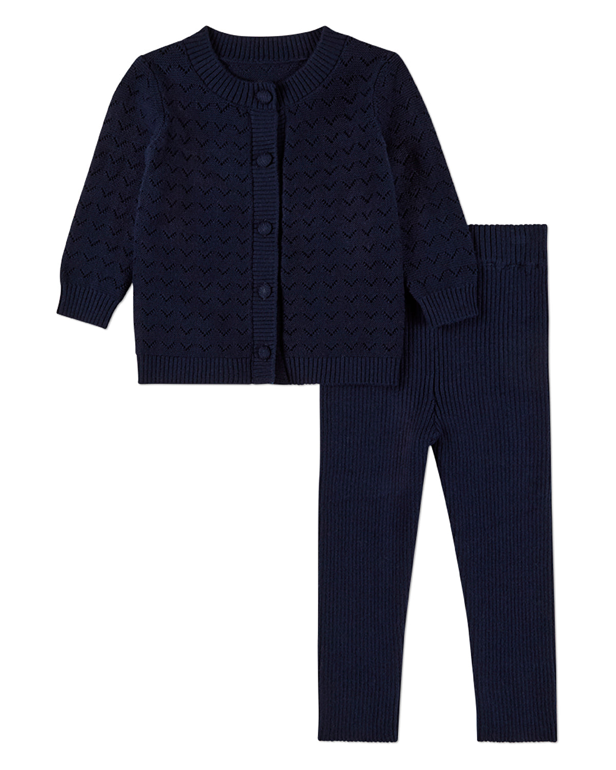 2 Piece Baby and Toddler Boys 100% Cotton Chevron Knit Cardigan Set
